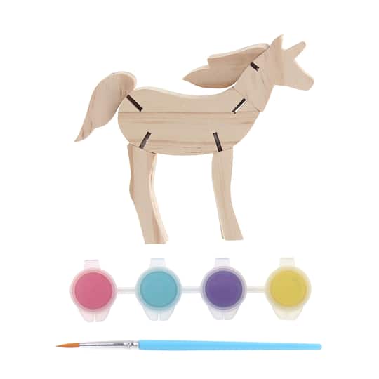 12 Pack: 3D Unicorn Wood Figure by Creatology™